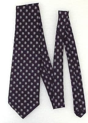 Vintage purple tie with spots Tri-Star Simplex polyester Spiral polka ...